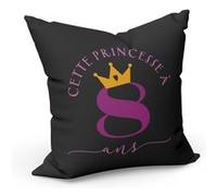 Fabulous Coussin Noir Cette Princesse À 8 Ans [40x40 cm] Noir G