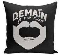 Fabulous Coussin noir Demain je me rase (peut-être) [40x40 cm] Noir G