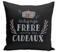 Fabulous Coussin noir Échange Frère contre cadeaux [40x40 cm] Noir G