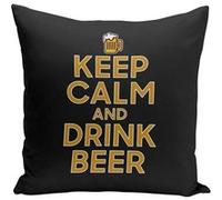 Fabulous Coussin noir Keep Calm and Drink Beer [40x40 cm] Noir G