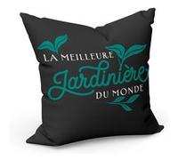 Fabulous Coussin Noir La Meilleure Jardiniere du Monde [40x40 cm] Noir G