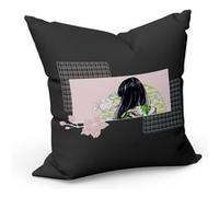 Fabulous Coussin Noir Lo-fi Girl Japon [40x40 cm] Noir G