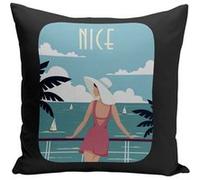 Fabulous Coussin noir Nice Promenade des Anglais [40x40 cm] Noir G