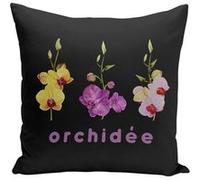 Fabulous Coussin noir Orchidée Chic [40x40 cm] Noir G