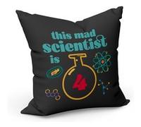 Fabulous Coussin Noir This Mad Scientist is 4 [40x40 cm] Noir G