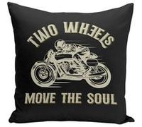 Fabulous Coussin noir Two Wheels Move the Soul [40x40 cm] Noir G