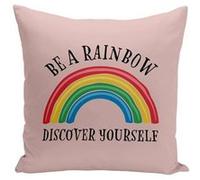 Fabulous Coussin rose Be a Rainbow Discover Yourself [40x40 cm] Rose G