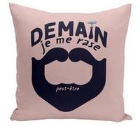 Fabulous Coussin rose Demain je me rase (peut-être) [40x40 cm] Rose G