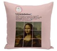 Fabulous Coussin rose Leonard De Vinci et La Joconde Instagram [40x40 cm] Rose G
