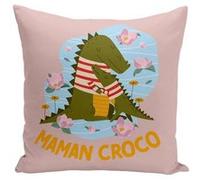 Fabulous Coussin rose Odile la Maman Crocodile [40x40 cm] Rose G