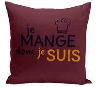 Fabulous Coussin rouge Je Mange donc je Suis [40x40 cm] Rouge G