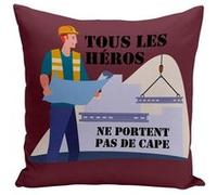 Fabulous Coussin rouge Les Vrais Héros - Ingénieur [40x40 cm] Rouge G
