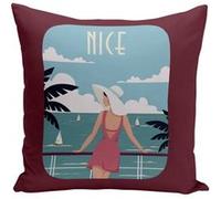 Fabulous Coussin rouge Nice Promenade des Anglais [40x40 cm] Rouge G