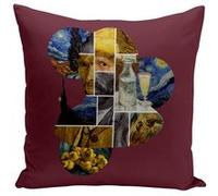 Fabulous Coussin rouge Van Gogh collage moderne [40x40 cm] Rouge G