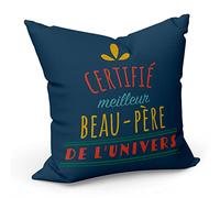 Fabulous Coussin Taie 40 x 40 cm Certifié Meilleur Beau-père de l'univers Famille Belle Famille