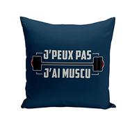 Fabulous Coussin Taie 40 x 40 cm J'Peux Pas J'Ai Muscu Salle de Sport Musculation