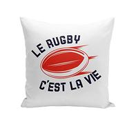 Fabulous Coussin Taie 40 x 40 cm Le Rugby C'est la Vie Sport XV Ballon Stade France