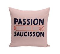 Fabulous Coussin Taie 40 x 40 cm Passion Saucisson Charcuterie France Apéro