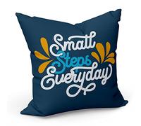Fabulous Coussin Taie 40 x 40 cm Small Steps Everyday Typographie Message Motivation Empower