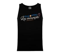 Fabulous Débardeur Homme 100% Coton Noir on recommence Les Vacances ? Humour Soleil Eté
