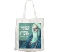 Fabulous Grand sac pour shopping L'illusion Est La Première Apparence De La Vérité Tagore Blanc G