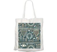 Fabulous Grand sac pour shopping Motif Hieroglyphes Egyptiens Sombre Blanc G