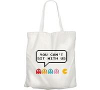Fabulous Grand sac pour shopping You Can't Sit With Us Parodie Pac Man Blanc G
