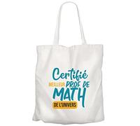 Fabulous Grand Sac Shopping Plage Etudiant Certifié meilleur prof de Math de l'univers Professeur College Lycee Mathematiques
