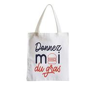Fabulous Grand Sac Shopping Plage Etudiant Donnez-moi du Gras Street Food Burger Viande