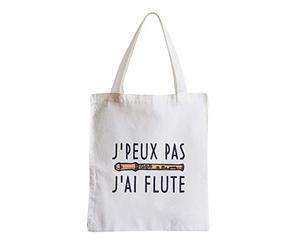 Fabulous Grand Sac Shopping Plage Etudiant J'Peux Pas J'ai Flute Musique Instrument Classique