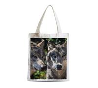 Fabulous Grand Sac Shopping Plage Etudiant Magnifique Couple de Loup Photo Nature Animaux Sauvages