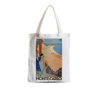 Fabulous Grand Sac Shopping Plage Etudiant Monte Carlo Tennis Affiche Poster Vintage Voyage Art Deco 30's