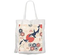 Fabulous Grand Sac Shopping Plage Etudiant Orque Motif Japonais Geometrie Forme Forme Animaux