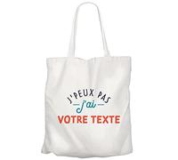 Fabulous Grand Sac Shopping Plage Etudiant Texte Personnalisable J'peux pas J'ai Style Francais Typographie Cadeau Anniversaire Sport Passion