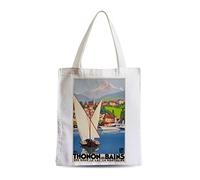 Fabulous Grand Sac Shopping Plage Etudiant Thonon Lac Montagne Affiche Poster Vintage Voyage Art Deco 30's