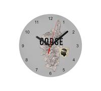 Fabulous Horloge Murale en Verre - Corse Département Ile France Bastia Carte Ancienne Rare - Diamètre 20 cm - Gris