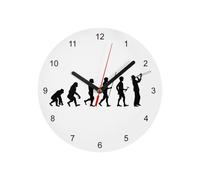 Fabulous Horloge Murale en Verre - Evolution Trombone Musique Instrument Musicien - Diamètre 20 cm - Blanc