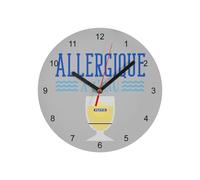 Fabulous Horloge Murale en Verre - Pastis Allergique à l'eau Soirée Apéro Fête - Diamètre 20 cm - Gris