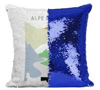 Fabulous Housse de Coussin à Sequin - Paillettes Bleu Alpe d'Huez Cyclisme [40 x 40 cm] Bleu G