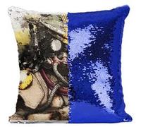 Fabulous Housse de Coussin à Sequin - Paillettes Bleu Apex Legends Bloodhound Corbeau [40 x 40 cm] Bleu G