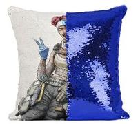 Fabulous Housse de Coussin à Sequin - Paillettes Bleu Apex Legends Lifeline [40 x 40 cm] Bleu G