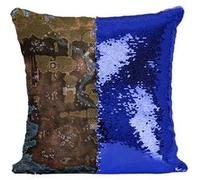 Fabulous Housse de Coussin à Sequin - Paillettes Bleu Apex Legends Map Battle Royale Jeux Video [40 x 40 cm] Bleu G