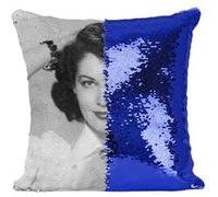 Fabulous Housse de Coussin à Sequin - Paillettes Bleu Ava Gardner Actrice 17 [40 x 40 cm] Bleu G
