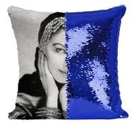 Fabulous Housse de Coussin à Sequin - Paillettes Bleu Ava Gardner Actrice 23 [40 x 40 cm] Bleu G