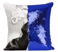 Fabulous Housse de Coussin à Sequin - Paillettes Bleu Ava Gardner Actrice 6 [40 x 40 cm] Bleu G