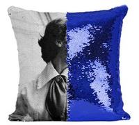 Fabulous Housse de Coussin à Sequin - Paillettes Bleu Ava Gardner Actrice 8 [40 x 40 cm] Bleu G