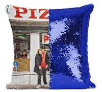 Fabulous Housse de Coussin à Sequin - Paillettes Bleu Beastie Boys In NYC [40 x 40 cm] Bleu G