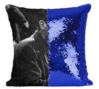 Fabulous Housse de Coussin à Sequin - Paillettes Bleu Bill Evans Piano Cigarette Live [40 x 40 cm] Bleu G