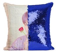 Fabulous Housse de Coussin à Sequin - Paillettes Bleu BTS Map of The Soul: Persona Suga Kpop Stars [40 x 40 cm] Bleu G