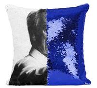 Fabulous Housse de Coussin à Sequin - Paillettes Bleu Clint Eastwood Acteur 2 [40 x 40 cm] Bleu G